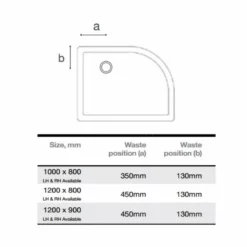 Merlyn Touchstone Offset Quadrant Left Hand Shower Tray Without Waste - White - 1200 X 900mm - S129QLTO -IDEAL STANDARD Shop m e merlyn ionic touchstone offset quadrant tray lh dimensions