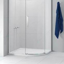 Merlyn Touchstone Offset Quadrant Right Hand Shower Tray Without Waste - White - 1000 X 800mm - S108QRTO