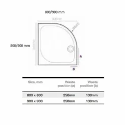 Merlyn Touchstone Quadrant Shower Tray Without Waste - White - 800 X 800mm - S80QTO 11 Merlyn Touchstone Quadrant Shower Tray Without Waste - White - 800 X 800mm - S80QTO -IDEAL STANDARD Shop m e merlyn ionic touchstone quadrant tray dimensions