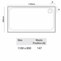 Merlyn Touchstone Rectangular Shower Tray Without Waste - White - 800 X 760mm - S876RTTO -IDEAL STANDARD Shop m e merlyn ionic touchstone rectangular tray dimensions 1100
