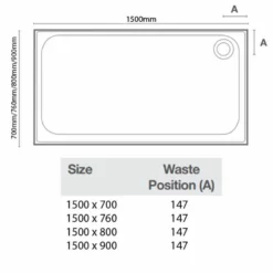 Merlyn Touchstone Rectangular Shower Tray Without Waste - White - 1500 X 800mm - S158RTTO 11 Merlyn Touchstone Rectangular Shower Tray Without Waste - White - 1500 X 800mm - S158RTTO -IDEAL STANDARD Shop m e merlyn ionic touchstone rectangular tray dimensions 1500