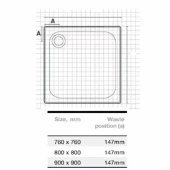Merlyn Touchstone Square Shower Tray Without Waste - White - 900 X 900mm - S90SQTO -IDEAL STANDARD Shop m e merlyn ionic touchstone square tray dimensions 1