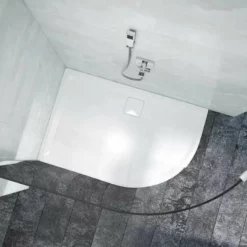 Merlyn Level 25 Offset Quadrant Shower Tray Right Hand With 90mm Fast Flow Waste & Cover - White - 1200 X 900mm - L129QR