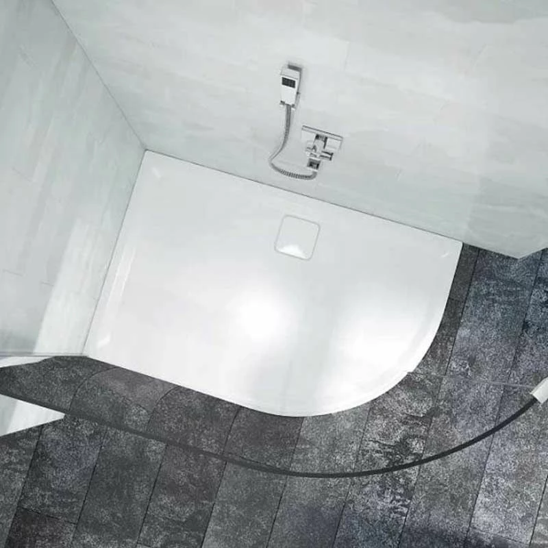 Merlyn Level 25 Offset Quadrant Shower Tray Right Hand With 90mm Fast Flow Waste & Cover - White - 1200 X 900mm - L129QR 1 Merlyn Level 25 Offset Quadrant Shower Tray Right Hand With 90mm Fast Flow Waste & Cover - White - 1200 X 900mm - L129QR