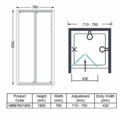 Merlyn MBOX 760 Loft Bi-Fold 1800mm Shower Door - MBB760/1800 -IDEAL STANDARD Shop m e merlyn mbb7601800 dimensions