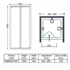 Merlyn MBOX 900 Loft Bi-Fold 1800 Shower Door - MBB900/1800 11 Merlyn MBOX 900 Loft Bi-Fold 1800 Shower Door - MBB900/1800 -IDEAL STANDARD Shop m e merlyn mbb9001800 dimensions