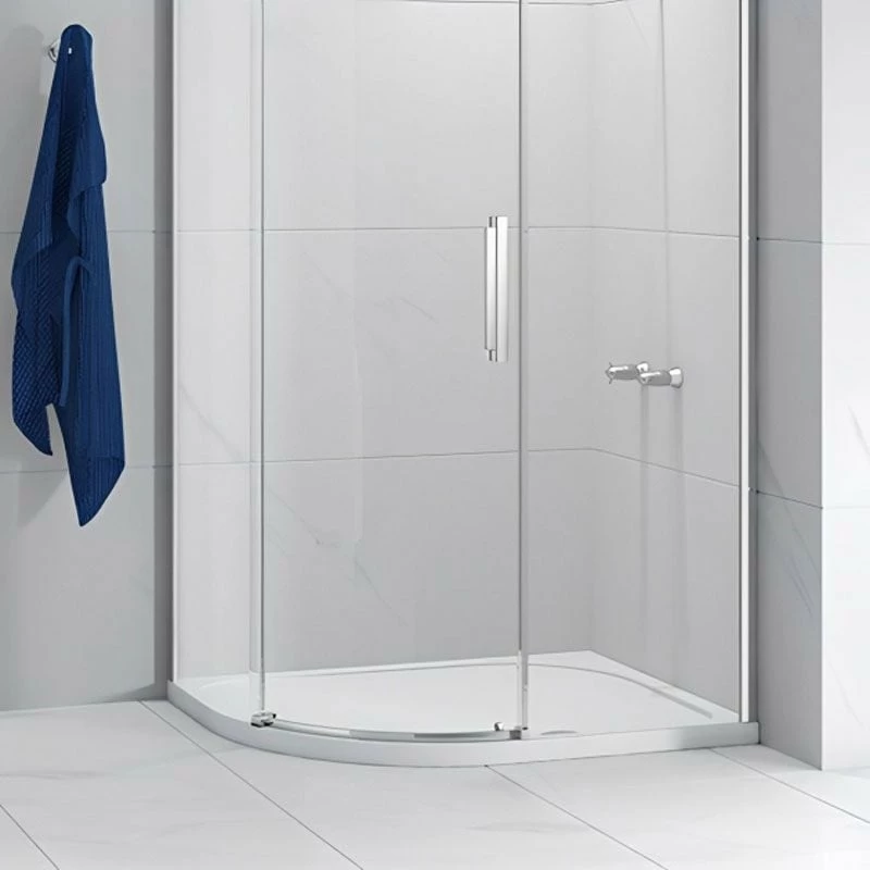 Merlyn MStone Offset Quadrant Shower Tray Left Hand With 90mm Fast Flow Waste - White - 900 X 760mm - D976QL 2 Merlyn MStone Offset Quadrant Shower Tray Left Hand With 90mm Fast Flow Waste - White - 900 X 760mm - D976QL - Image 2
