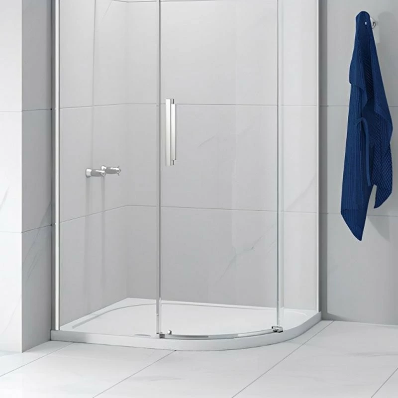 Merlyn MStone Offset Quadrant Shower Tray Right Hand With 90mm Fast Flow Waste - White - 1200 X 900mm - D129QR 2 Merlyn MStone Offset Quadrant Shower Tray Right Hand With 90mm Fast Flow Waste - White - 1200 X 900mm - D129QR - Image 2