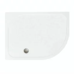 Merlyn MStone Offset Quadrant Shower Tray Right Hand With 90mm Fast Flow Waste - White - 900 X 760mm - D976QR