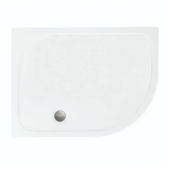 Merlyn MStone Offset Quadrant Shower Tray Right Hand With 90mm Fast Flow Waste - White - 1200 X 900mm - D129QR
