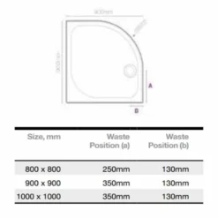 Merlyn MStone Quadrant Shower Tray With 90mm Fast Flow Waste - White - 800mm - D80Q 11 Merlyn MStone Quadrant Shower Tray With 90mm Fast Flow Waste - White - 800mm - D80Q -IDEAL STANDARD Shop m e merlyn mstone quadrant tray dimensions 2