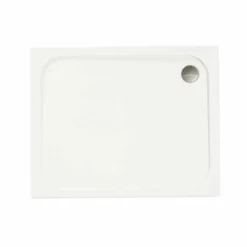 Merlyn MStone Rectangular Shower Tray With 90mm Fast Flow Waste - White - 1200 X 800mm - D128RT