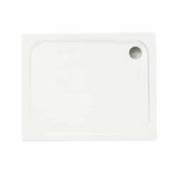 Merlyn MStone Rectangular Shower Tray With 90mm Fast Flow Waste - White - 1000 X 800mm - D108RT