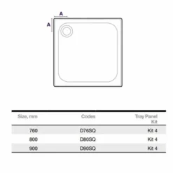 Merlyn MStone Square Shower Tray 760 X 760mm Including 90mm Waste - D76SQ -IDEAL STANDARD Shop m e merlyn mstone square tray dimensions 2