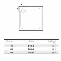 Merlyn MStone Square Shower Tray 800 X 800mm Including 90mm Waste - D80SQ 11 Merlyn MStone Square Shower Tray 800 X 800mm Including 90mm Waste - D80SQ -IDEAL STANDARD Shop m e merlyn mstone square tray dimensions
