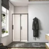 Merlyn Black Sliding Shower Door 1400mm With MStone Tray - BLKBFSL1400H