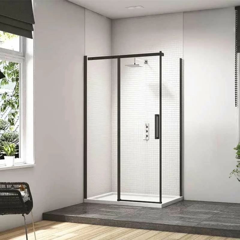 Merlyn Black Sliding Shower Door 1500mm With MStone Tray - BLKBFSL1500H 2 Merlyn Black Sliding Shower Door 1500mm With MStone Tray - BLKBFSL1500H - Image 2