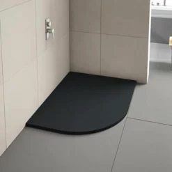Merlyn Truestone Offset Quadrant Shower Tray Left Hand With Waste - Black - 1200 X 900mm - T129HBL