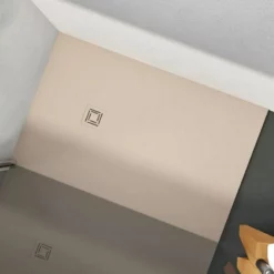 Merlyn Truestone Rectangular Shower Tray With Integrated Waste - Sandstone - 1400 X 900mm - T149RTS -IDEAL STANDARD Shop m e merlyn truestone rectangular tray sandstone t1 3