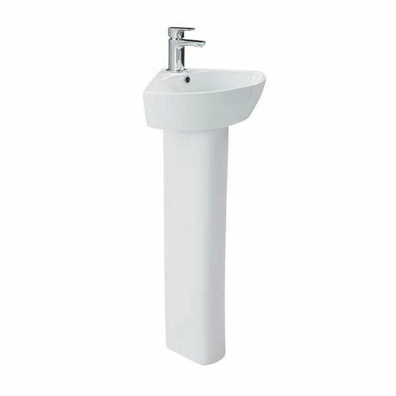 Britton My Home Corner Basin - One Tap Hole - White - MYCBSN1THW 1 Britton My Home Corner Basin - One Tap Hole - White - MYCBSN1THW