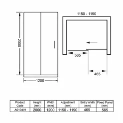 Merlyn Ionic Essence Frameless Sliding Shower Door 1200mm - A0104IH 7 Merlyn Ionic Essence Frameless Sliding Shower Door 1200mm - A0104IH -IDEAL STANDARD Shop merlyn a0104ih dimensions