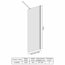 Merlyn Ionic Showerwall Wetroom Glass Panel 400mm A0409K0 -IDEAL STANDARD Shop merlyn a0409k0 dimensions