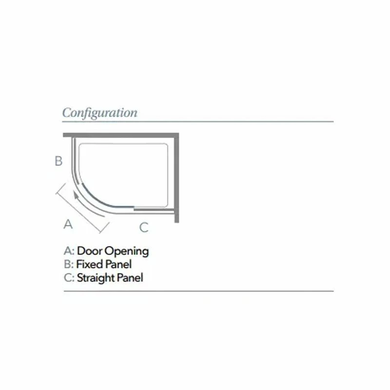 Merlyn 8 Series 1 Door Offset Quadrant Shower Enclosure 1200mm X 800mm - M83243 2 Merlyn 8 Series 1 Door Offset Quadrant Shower Enclosure 1200mm X 800mm - M83243 - Image 2