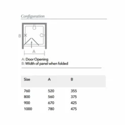 Merlyn 8 Series Frameless Hinged Bifold Shower Door 900mm - M87221 11 Merlyn 8 Series Frameless Hinged Bifold Shower Door 900mm - M87221 -IDEAL STANDARD Shop merlyn m87221 configuration
