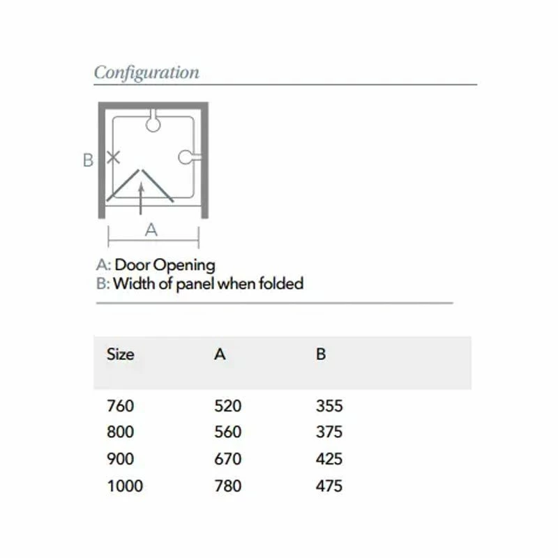 Merlyn 8 Series Frameless Hinged Bifold Shower Door 900mm - M87221 6 Merlyn 8 Series Frameless Hinged Bifold Shower Door 900mm - M87221 - Image 6