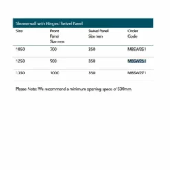 Merlyn 8 Series Showerwall With Hinged Swivel Panel 1350mm - M8SW271 5 Merlyn 8 Series Showerwall With Hinged Swivel Panel 1350mm - M8SW271 -IDEAL STANDARD Shop merlyn m8sw dimesnions 2