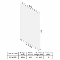 Merlyn 10 Series Shower Wall With Wall Profile & Stabilising Bar 1200mm - S10SW1200H -IDEAL STANDARD Shop merlyn s10sw1200h dimensions