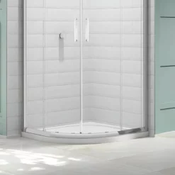 Merlyn Touchstone Quadrant Shower Tray Without Waste - White - 900 X 900mm - S90QTO -IDEAL STANDARD Shop merlyn s90qto 4