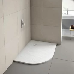 Merlyn Truestone Offset Quadrant Shower TrayLeft Hand With Integrated Waste - White - 1200 X 900 Mm - T129HWL