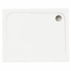 Merlyn MStone Rectangular Shower Tray With 90mm Fast Flow Waste - White - 1400 X 800mm - D148RT