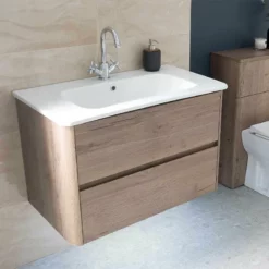Calypso Sora 800 Wall Hung Vanity Unit - Sienna Oak - 4763 5 Calypso Sora 800 Wall Hung Vanity Unit - Sienna Oak - 4763 -IDEAL STANDARD Shop oak 800