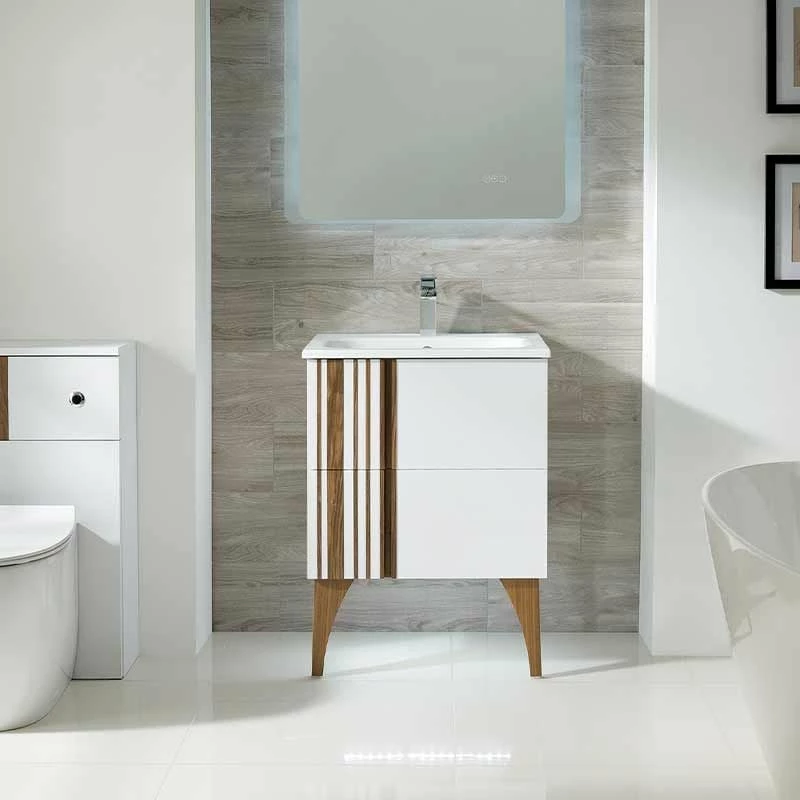 Calypso Novoli 600 Wall Hung Vanity Unit - Opal White - 4522 3 Calypso Novoli 600 Wall Hung Vanity Unit - Opal White - 4522 - Image 3