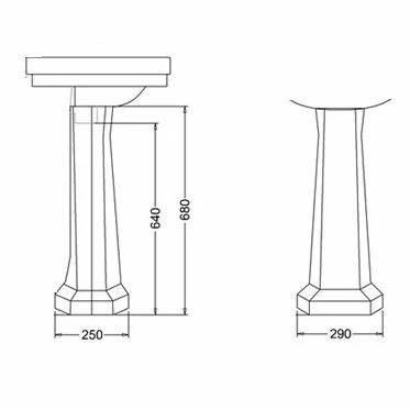 Burlington Full Pedestal - White - P1 2 Burlington Full Pedestal - White - P1 - Image 2