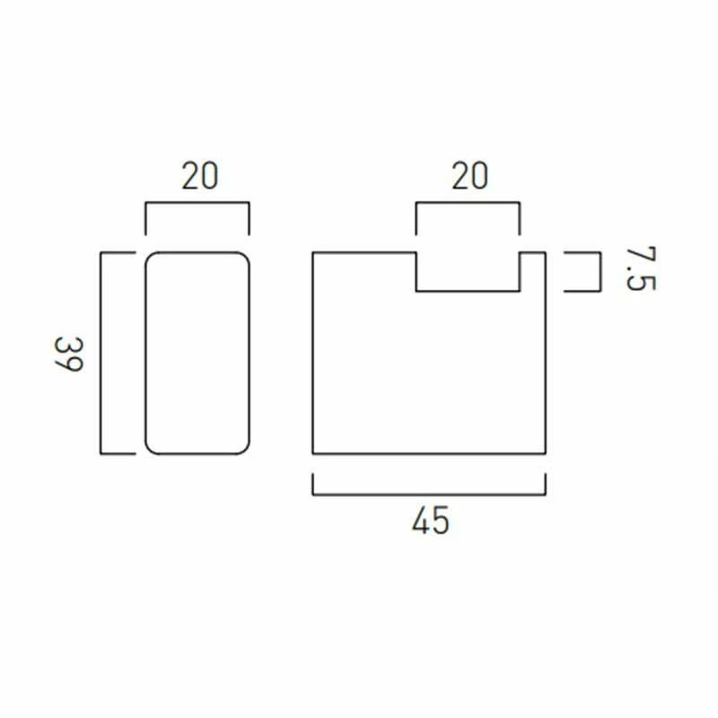 Vado Phase Robe Hook Wall Mounted - Chrome - PHA-186-C/P 2 Vado Phase Robe Hook Wall Mounted - Chrome - PHA-186-C/P - Image 2
