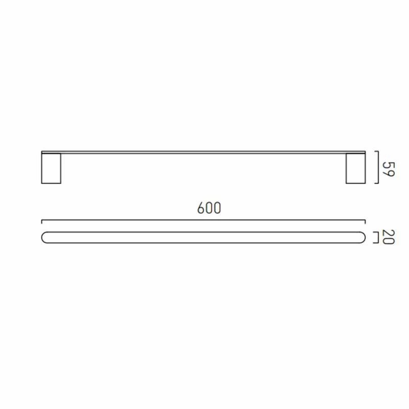 Vado Photon 24 Inch Towel Rail 600mm - Chrome - PHO-184-C/P 2 Vado Photon 24 Inch Towel Rail 600mm - Chrome - PHO-184-C/P - Image 2