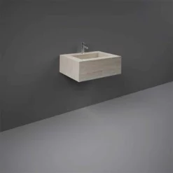 RAK Ceramics Precious 600mm Wall Mounted Counter Wash Basin With 1th In Travertino Ivory - PRECT06347102A