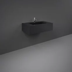 RAK Ceramics Precious 800mm Wall Mounted Counter Wash Basin With 1th In Uni Dark Black - PRECT08347105A