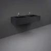RAK Ceramics Precious 1200mm Wall Mounted Counter Wash Basin With 1th In Uni Dark Black - PRECT12347105A