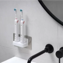 Proofvision Dual In-Wall Electric Toothrbursh Charger Frame - Brushed Stainless Steel - PV11BSFR