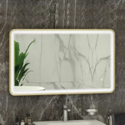RAK Ceramics Art Soft 600 X 1000mm LED Illuminated Mirror - Brushed Gold - RAKARTSFBG5003
