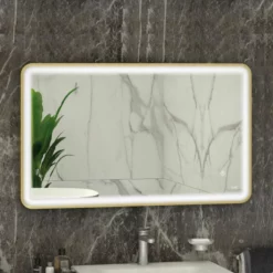 RAK Ceramics Art Soft 600 X 1200mm LED Illuminated Mirror - Brushed Gold - RAKARTSFBG5004