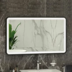 RAK Ceramics Art Soft 600 X 1000mm LED Illuminated Mirror - Matt Black - RAKARTSFMB5003