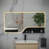 RAK Ceramics Ornate 600 X 1200mm LED Illuminated Mirror - Brushed Gold - RAKORNBG5003