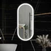 RAK Ceramics Picture Oval 550 X 1000mm LED Illuminated Mirror - Matt Black - RAKPICOVMB5002