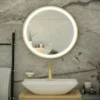 RAK Ceramics Picture Round 600 X 600mm LED Illuminated Mirror - Brushed Gold - RAKPICRNBG5001