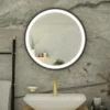 RAK Ceramics Picture Round 600 X 600mm LED Illuminated Mirror - Matt Black - RAKPICRNMB5001